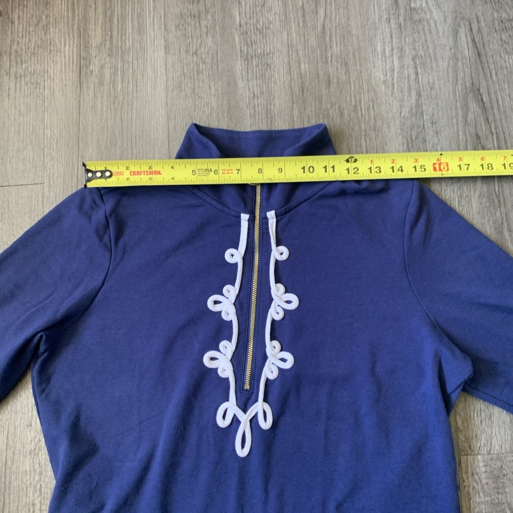 Jones New York Signature Womens M Indigo Quarter-Zip Pullover Sweater JPMH8KT542 - Picture 6 of 11